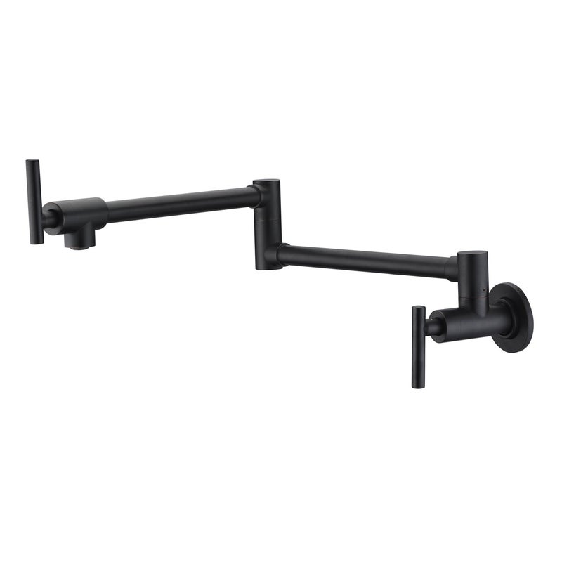 SUMERAIN Pot Filler Faucet Wall Mount Kitchen Faucet Oil Rubbed Bronze, Double-Jointed Swing and Dual Shut-Off Levers - Image 1